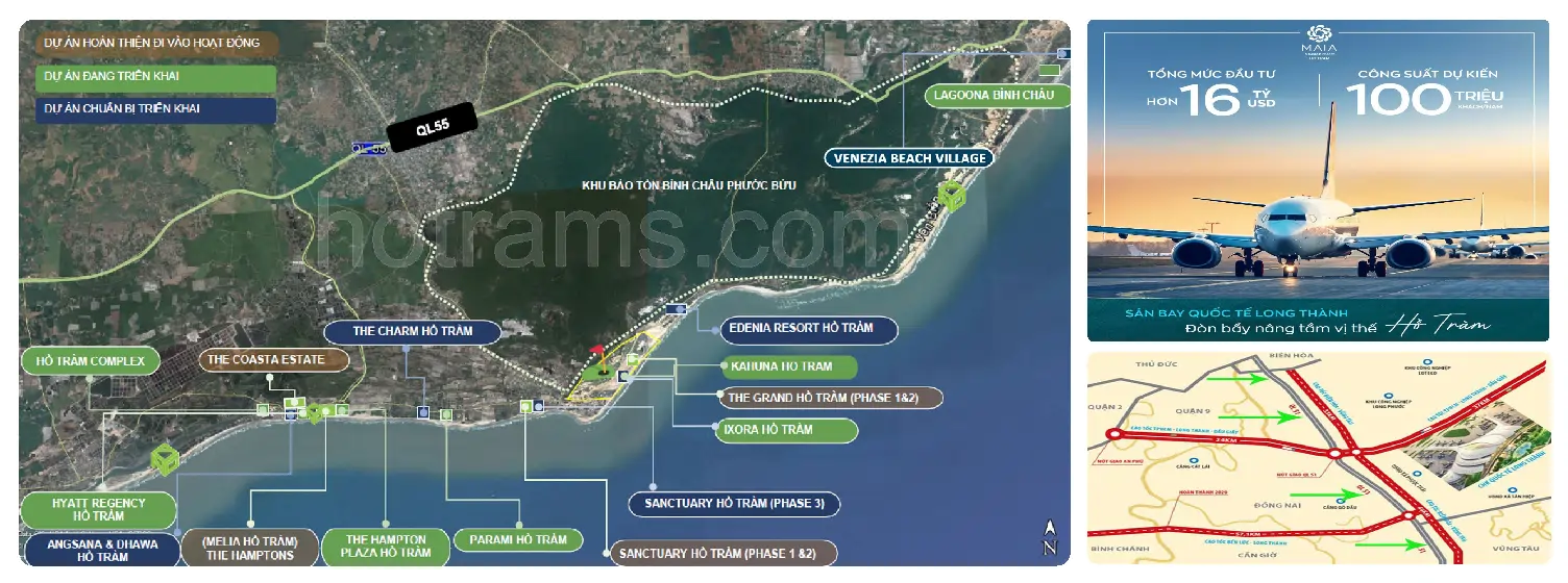 Vị trí điển hình và dự án điển hình tai khu nghỉ dưỡng Hồ Tràm-Hồ Chí Minh City